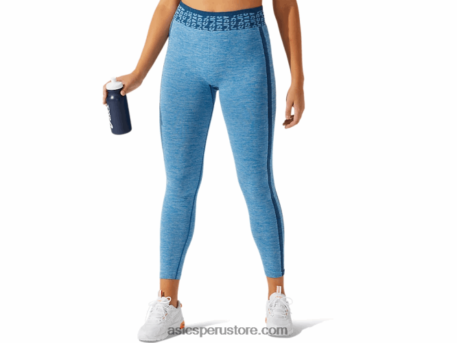 RPVB3947 azul renacido/azul mako Asics mallas cortas de mujer con logo sin costuras