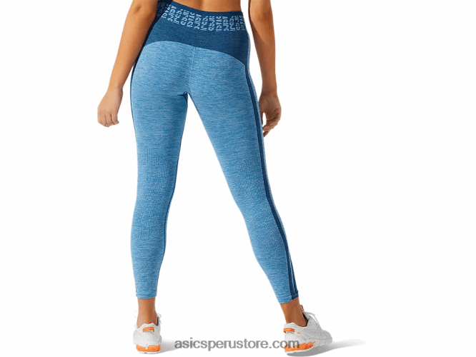 RPVB3947 azul renacido/azul mako Asics mallas cortas de mujer con logo sin costuras