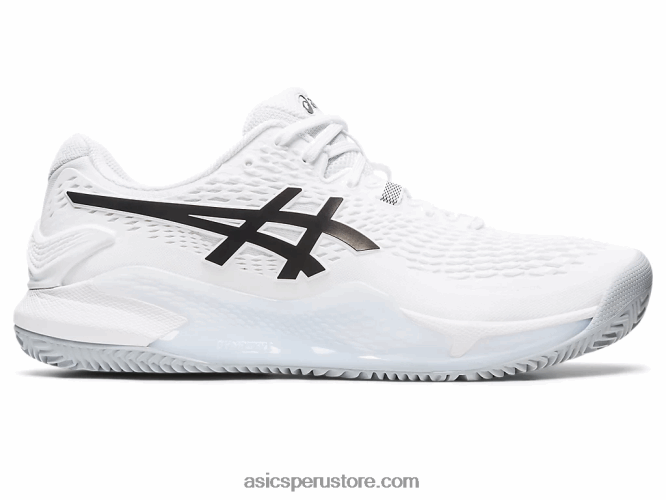 RPVB401 blanco negro Asics gel-resolución 9 arcilla