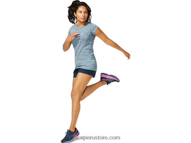 RPVB4040 azul francés Asics camiseta de manga corta sin costuras race para mujer