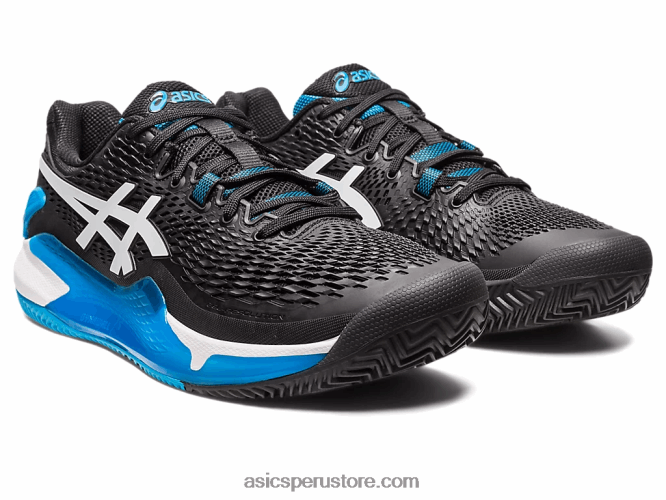 RPVB405 blanco negro Asics gel-resolución 9 arcilla