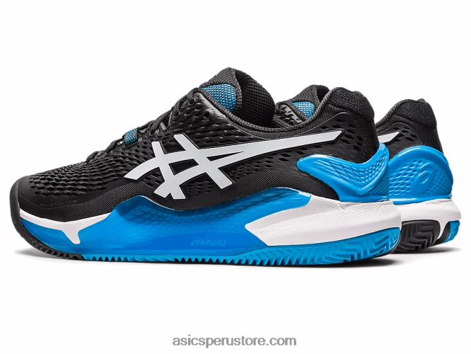 RPVB405 blanco negro Asics gel-resolución 9 arcilla