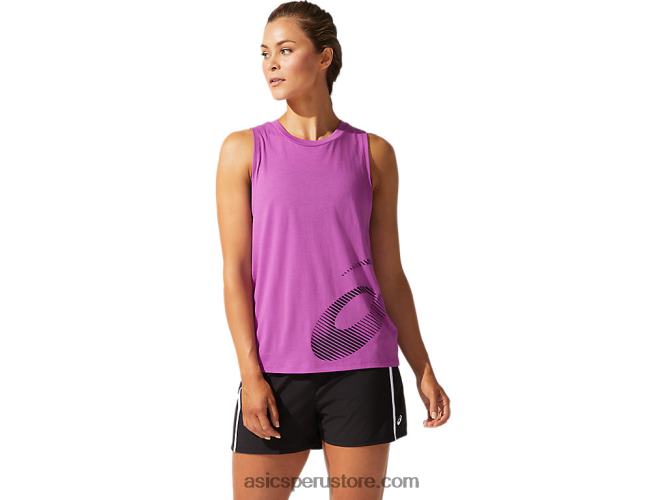RPVB4059 uva digital Asics camiseta sin mangas con estampado central para mujer