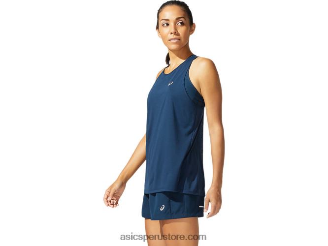 RPVB4078 azul francés Asics carrera femenina sin mangas