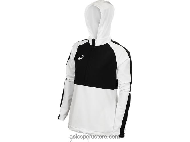 RPVB4086 equipo blanco/equipo negro Asics top de chándal de tejido elástico para mujer