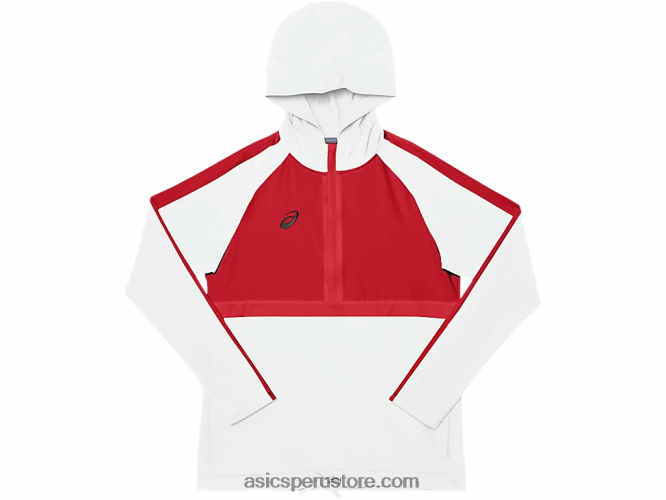 RPVB4090 equipo rojo/equipo blanco Asics top de chándal de tejido elástico para mujer