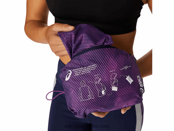 RPVB4100 estampado digital de uvas/chaquetón Asics chaqueta plegable de mujer