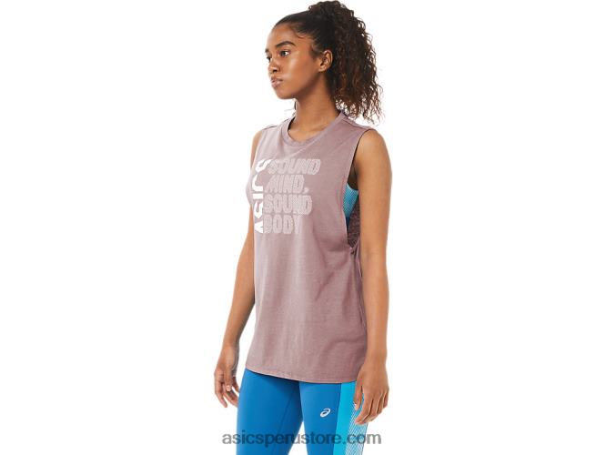 RPVB4109 jengibre durazno brezo Asics mente sana de las mujeres tanque de cuerpo sano