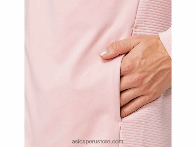 RPVB4143 jengibre durazno Asics sudadera con capucha y cremallera completa de polar thermopolis para mujer