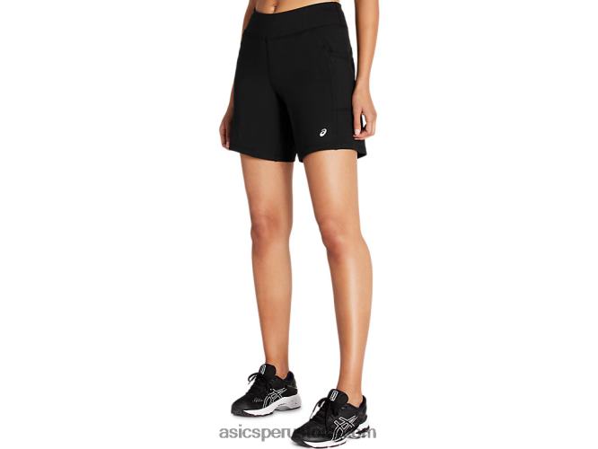 RPVB4161 rendimiento negro Asics pantalón corto de punto de 7 pulgadas para mujer
