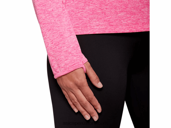 RPVB4206 brezo rosa brillante Asics top dorai con cremallera de un cuarto para mujer