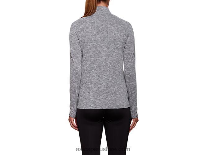 RPVB4207 brezo gris oscuro Asics top dorai con cremallera de un cuarto para mujer
