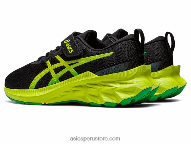 RPVB4224 ralladura de lima/negra Asics preescolar novablast 2