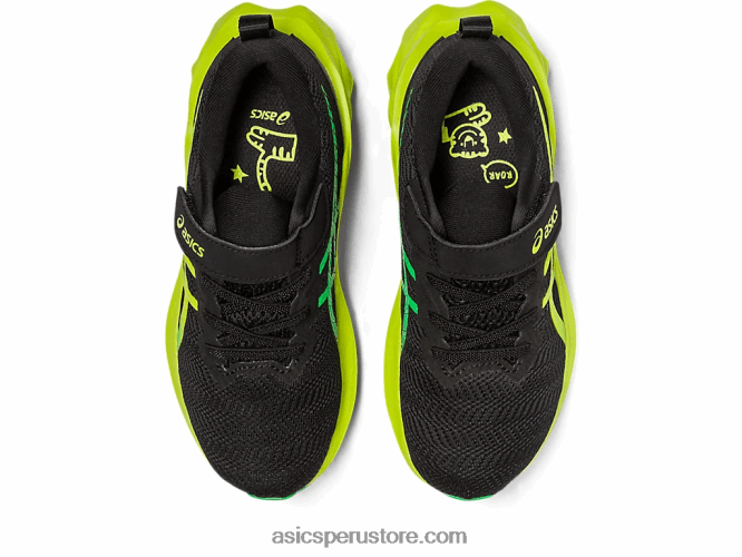 RPVB4224 ralladura de lima/negra Asics preescolar novablast 2