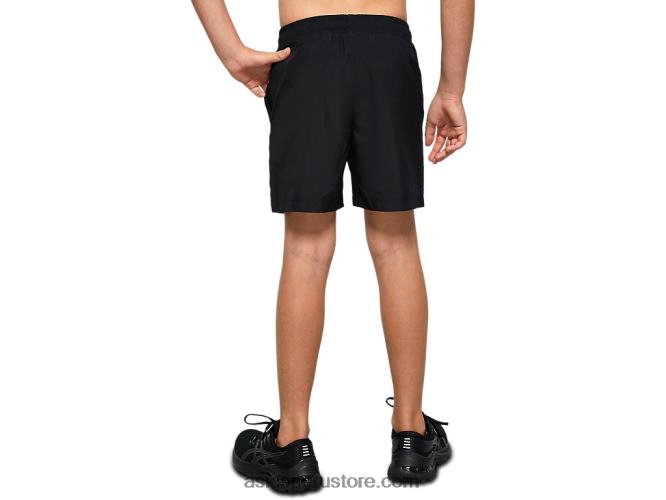 RPVB4226 rendimiento negro Asics pantalón corto deportivo tejido juvenil