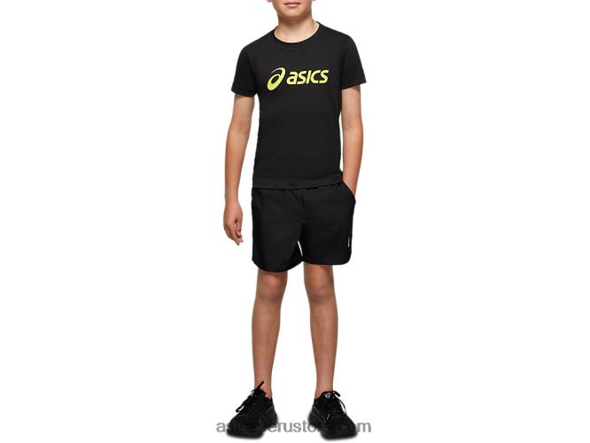 RPVB4226 rendimiento negro Asics pantalón corto deportivo tejido juvenil