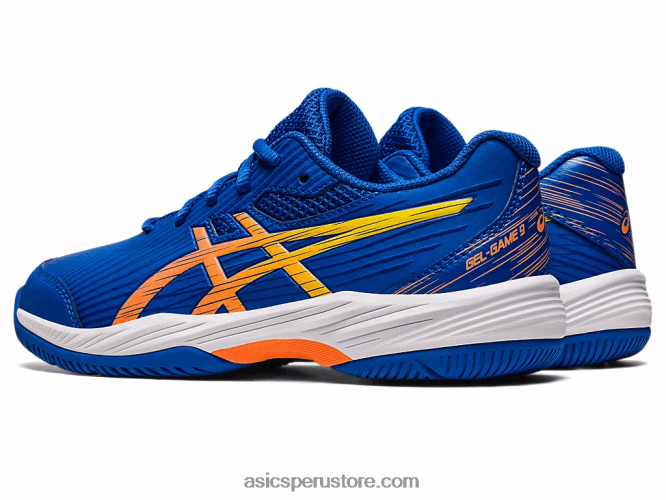 RPVB4227 azul atún/melocotón sol Asics gel-juego 9 grado escuela