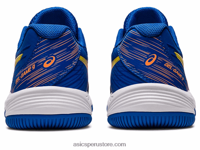 RPVB4227 azul atún/melocotón sol Asics gel-juego 9 grado escuela