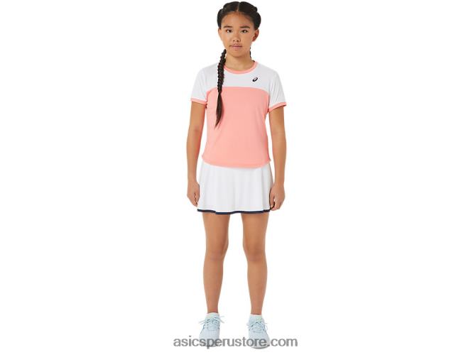 RPVB4235 blanco brillante Asics falda pantalón de tenis para niños