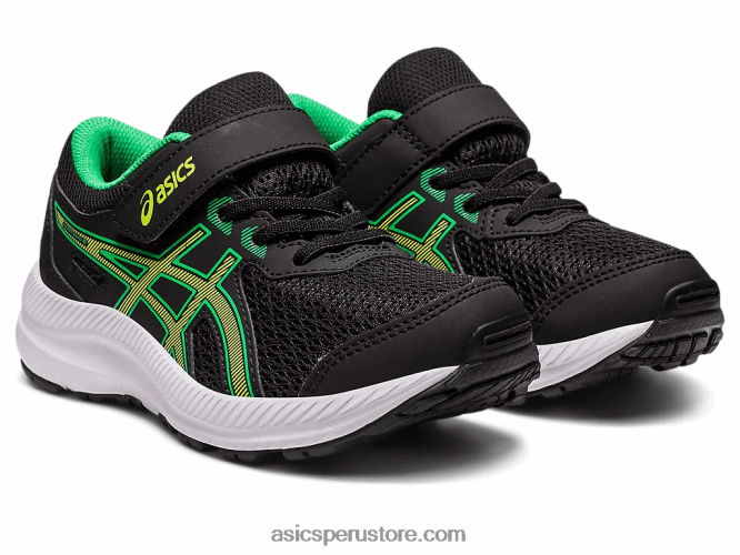 RPVB4243 ralladura de lima/negra Asics contend 8 preescolar