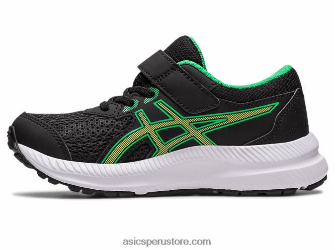 RPVB4243 ralladura de lima/negra Asics contend 8 preescolar