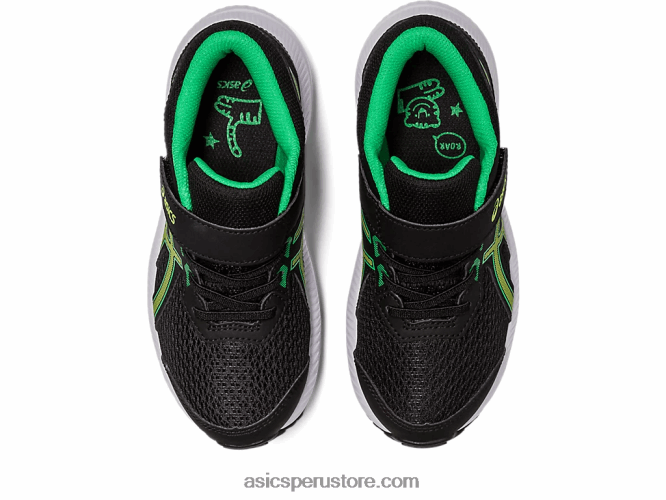 RPVB4243 ralladura de lima/negra Asics contend 8 preescolar