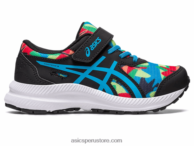 RPVB4247 negro/azul isla Asics contend 8 preescolar