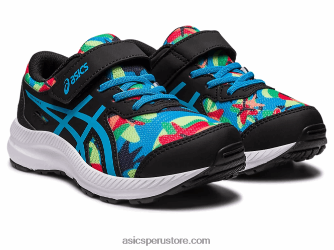 RPVB4247 negro/azul isla Asics contend 8 preescolar