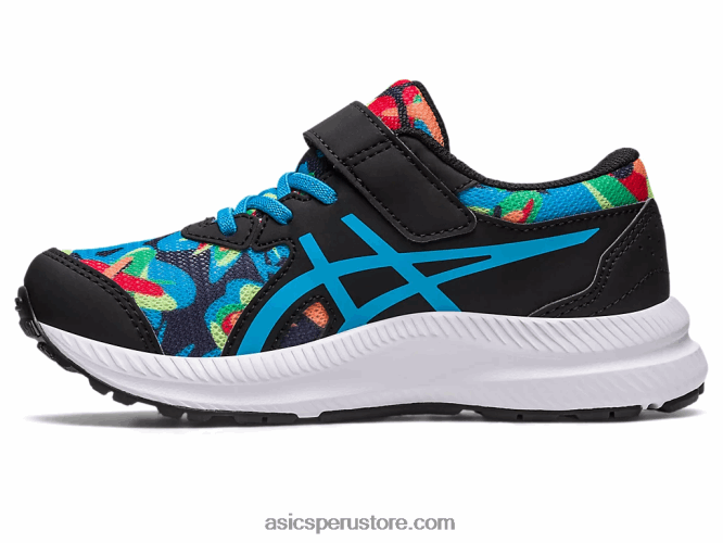 RPVB4247 negro/azul isla Asics contend 8 preescolar