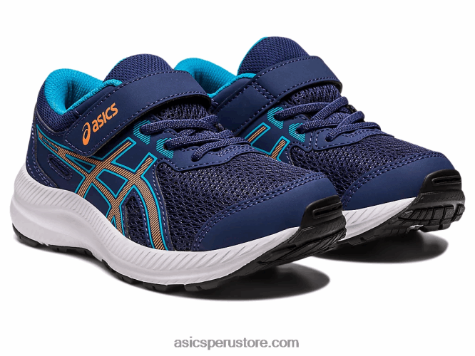 RPVB4252 azul índigo/melocotón sol Asics contend 8 preescolar