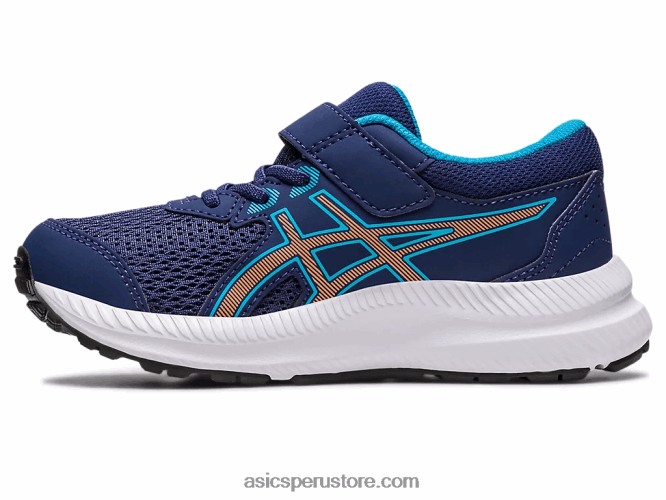RPVB4252 azul índigo/melocotón sol Asics contend 8 preescolar