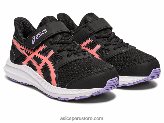RPVB4274 negro/papaya Asics sacudida 4 preescolar