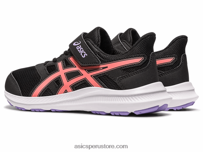 RPVB4274 negro/papaya Asics sacudida 4 preescolar