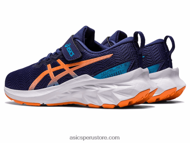 RPVB4283 azul índigo/melocotón sol Asics preescolar novablast 2