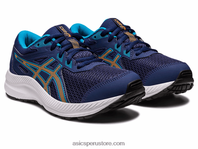 RPVB4286 azul índigo/melocotón sol Asics competir 8 grado de la escuela