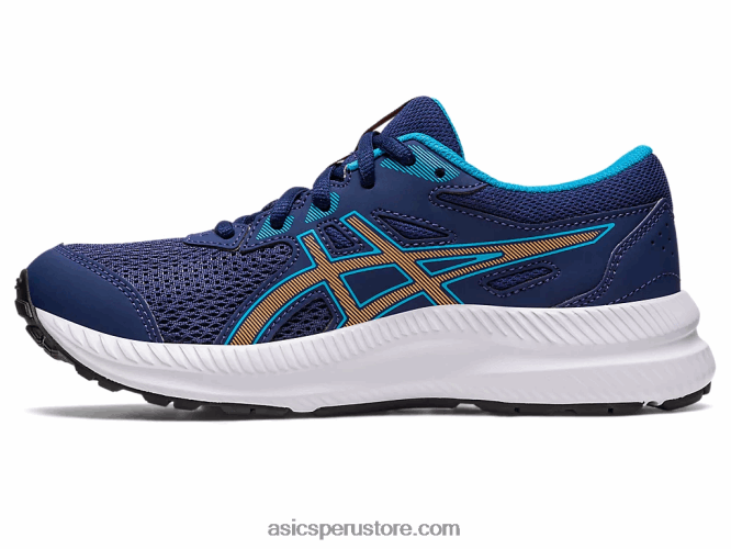 RPVB4286 azul índigo/melocotón sol Asics competir 8 grado de la escuela