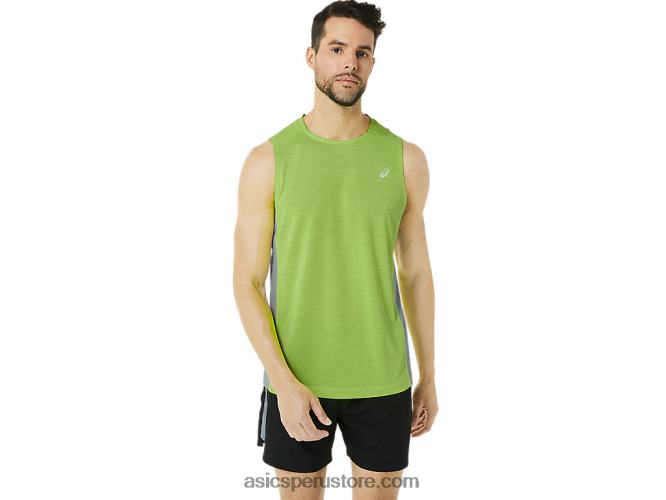 RPVB43 ralladura de lima/hoja de roca Asics Camiseta de tirantes para hombre Train Sana Muscle