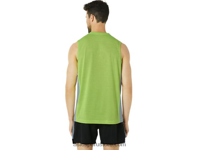 RPVB43 ralladura de lima/hoja de roca Asics Camiseta de tirantes para hombre Train Sana Muscle