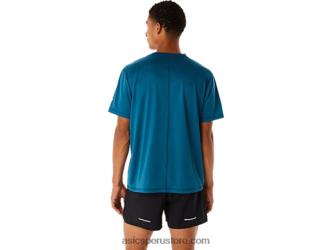 RPVB436 tinta verde azulado Asics camiseta de manga corta con logo fujitrail para hombre