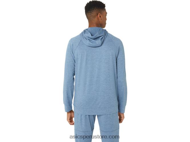 RPVB44 tinte espacial azul acero Asics sudadera con capucha tech fz 20 para hombre