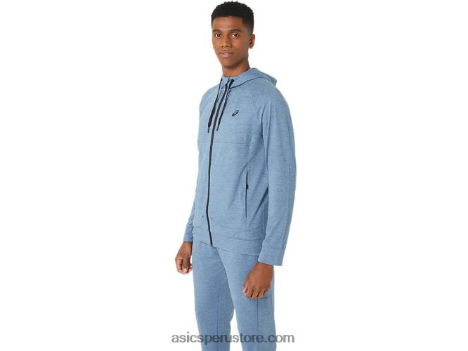 RPVB44 tinte espacial azul acero Asics sudadera con capucha tech fz 20 para hombre