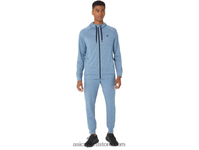 RPVB44 tinte espacial azul acero Asics sudadera con capucha tech fz 20 para hombre