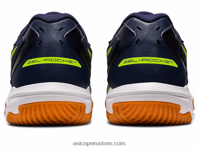 RPVB442 medianoche/verde peligro Asics gel-cohete 10 de ancho