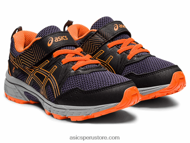 RPVB4488 negro/naranja impactante Asics pre-venture 8 preescolar