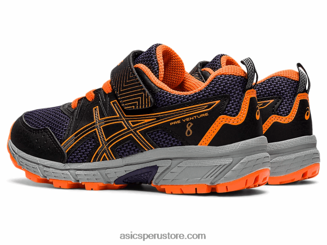 RPVB4488 negro/naranja impactante Asics pre-venture 8 preescolar