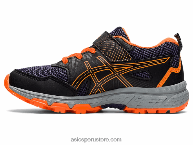 RPVB4488 negro/naranja impactante Asics pre-venture 8 preescolar