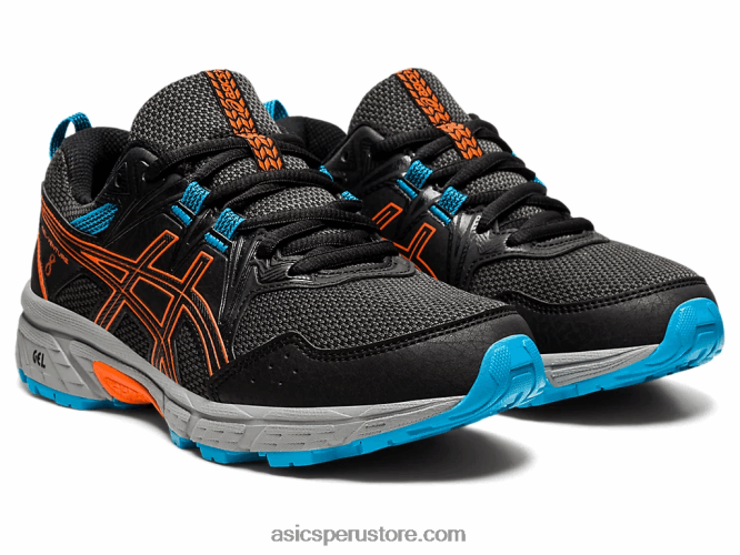 RPVB4496 negro/naranja caléndula Asics gel-ventura 8 escuela primaria