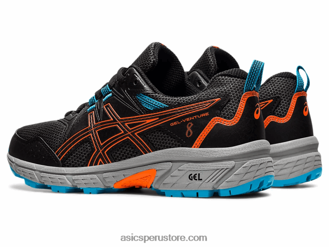 RPVB4496 negro/naranja caléndula Asics gel-ventura 8 escuela primaria