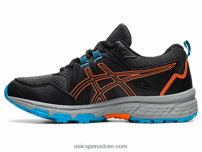 RPVB4496 negro/naranja caléndula Asics gel-ventura 8 escuela primaria