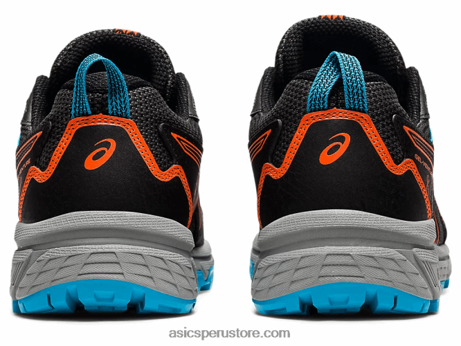 RPVB4496 negro/naranja caléndula Asics gel-ventura 8 escuela primaria